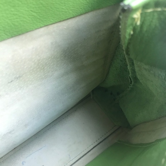 SOLD!! Hans Koch Ltd Soho NY leather bag 1 of a kind lime  green blue rare VINT… - Picture 16 of 16